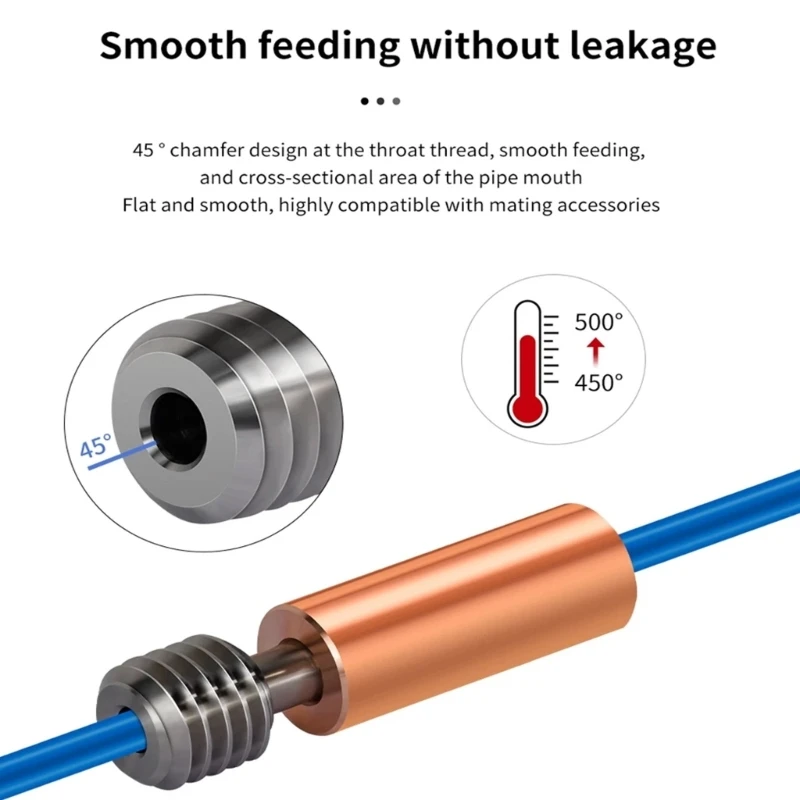 Bimetal Heatbreak สำหรับ Neptune 4 Hotend 1.75 มม.คอไทเทเนียมทองแดงหลอดสำหรับ Neptune 4 3D เครื่องพิมพ์อุปกรณ์เสริม