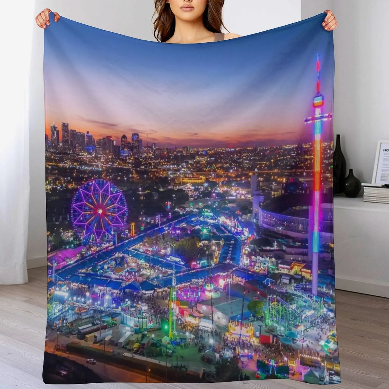 Texas State Fair From Above Throw Blanket