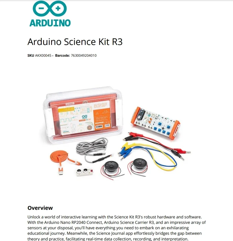 AKX00045 Arduino Science Kit Rev3 Maker/DIY Educational