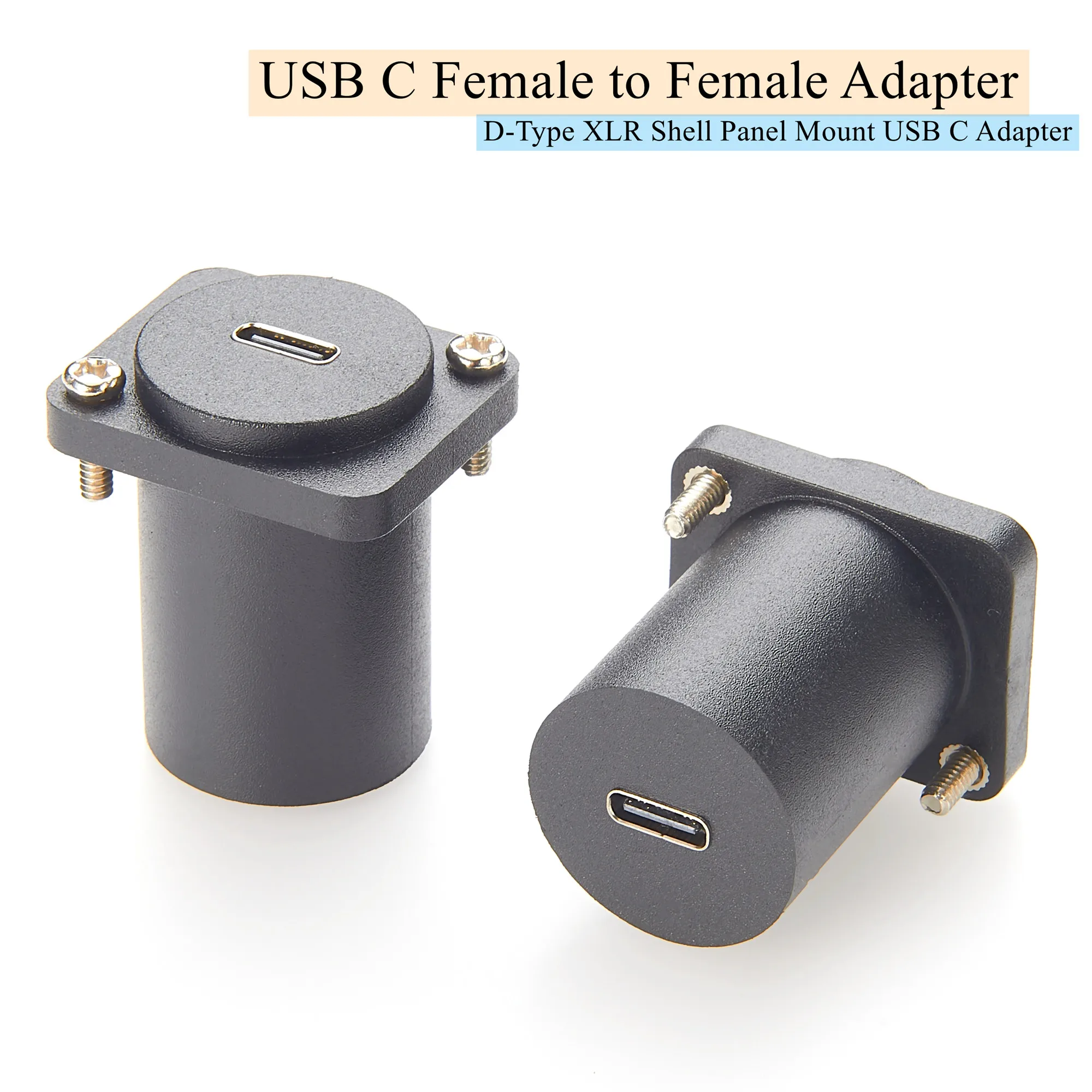10Gbps USB C do USB C Adapter do montażu panelowego D-Type XLR Shell Type C 3.1 Złącze żeńskie na żeńskie Proste Gniazdo montażowe