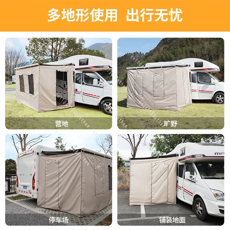 Outdoor with Windows Tent Rain Proof Sun Proof Portable Side Tent Expanded RV Accessories C-type B-type RV Car Side Tent