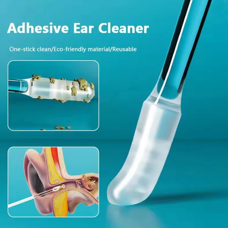 24Pcs Sticky Silicone Earwax Remover Reusable Adhesive Ear Pick S/L Size Ear Cleaner For Kids Adults Household Ear Care Tool