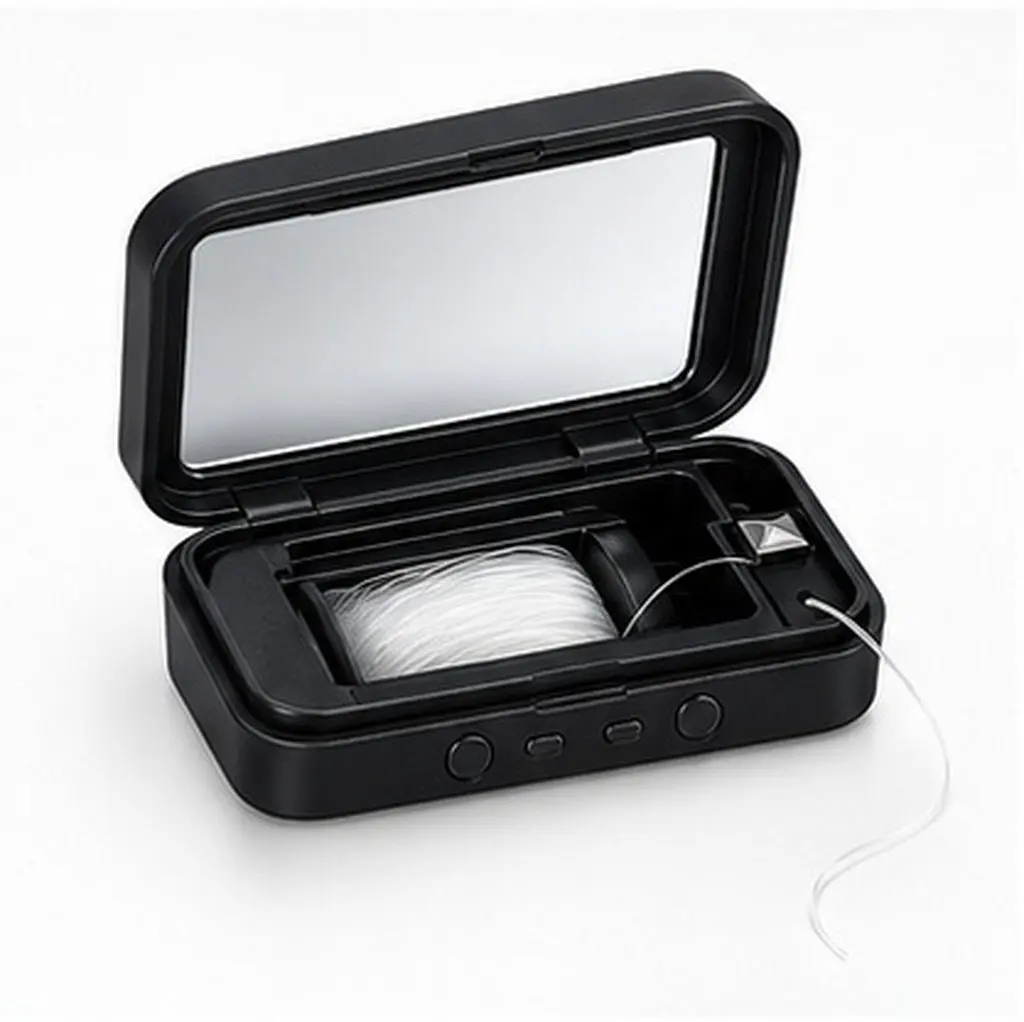 Iron Dental Floss Case Portable Flip Lid Built-in Mirror 3x2 Inch Travel Toothpick Organizer Dustproof Floss Pick Container