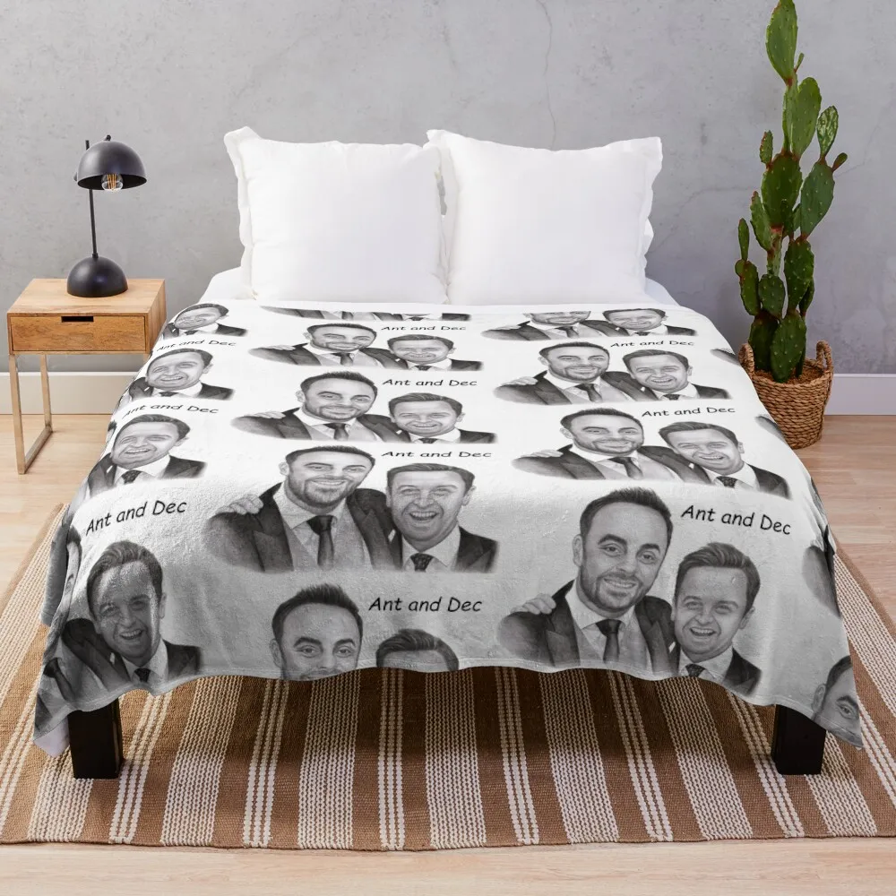 

Ant and Dec Throw Blanket Decorative Sofa Sofas Camping Winter beds Blankets