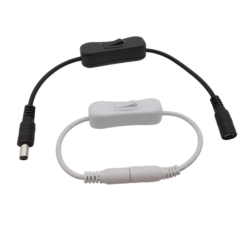 1Pcs Light Switch 12V Inline 304 Switch ON OFF With 5.5x2.1mm Male Plug To Female Power Cable Connector For LED Strip Light DIY