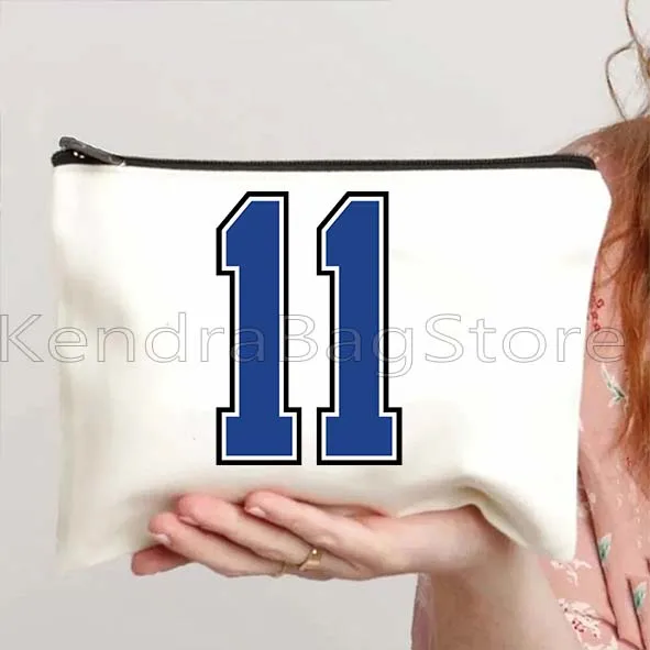 الرياضة محظوظ جيرسي أرقام الهدايا قماش حقيبة مستحضرات التجميل حقيبة مستحضرات تجميل مقلمة المدرسة سستة الحقيبة أكياس القطن تخزين حقيبة القطن