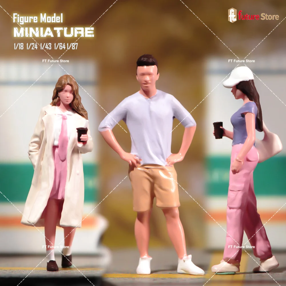 

Miniature 1/87 1/64 1/43 1/24 1/18 Casual Boy Beauty Girl Figure Mini Doll Diorama Figurine Model Street Scene Prop Decor Craft