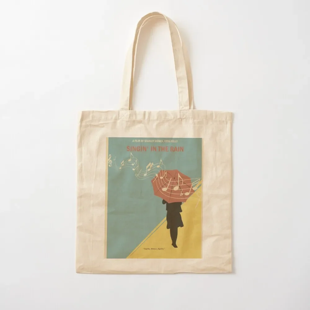 Singin' In The Rain 1952 Minimalist Movie Poster Tote Bag canvas shopping bag canvas bags aesthetic