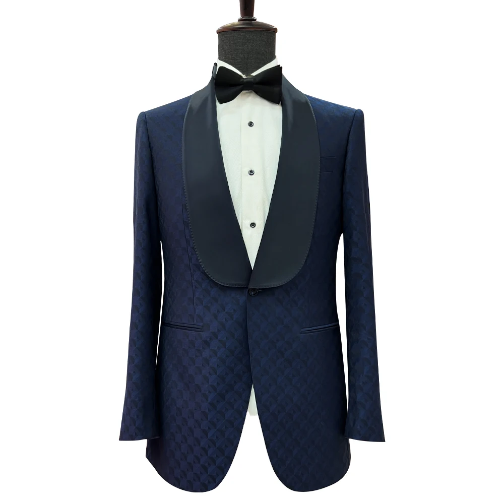 

Suit Set Men's Single Breasted Plaid Wool Wedding Dress Groom's Wedding Dress