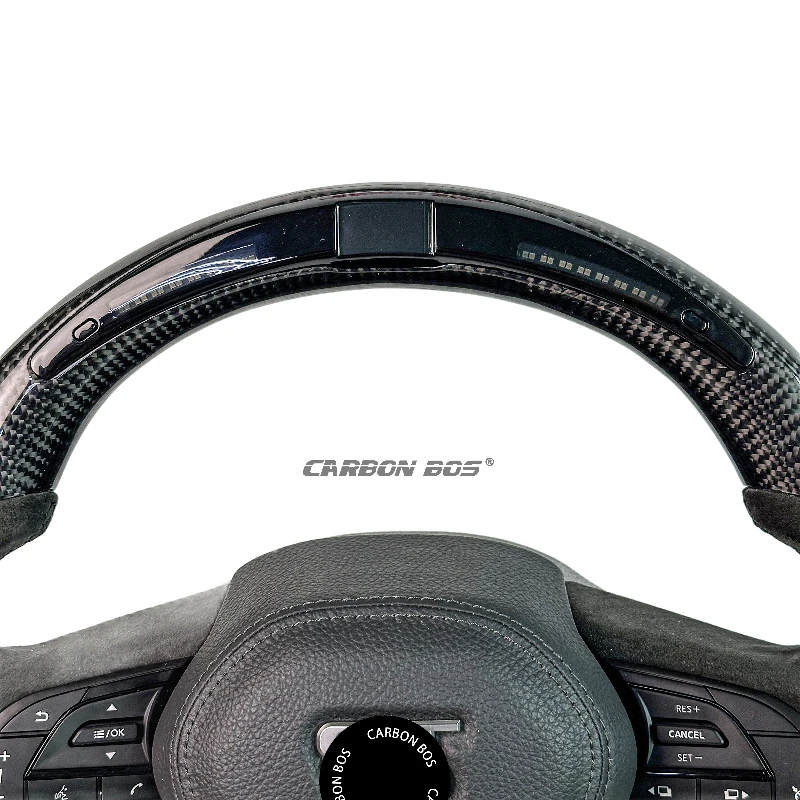 Poignée de voiture Bos en carbone pour volant Nissan GTR en Fiber de carbone avec volant LED volant de course pour pièce de roue Nissan GTR