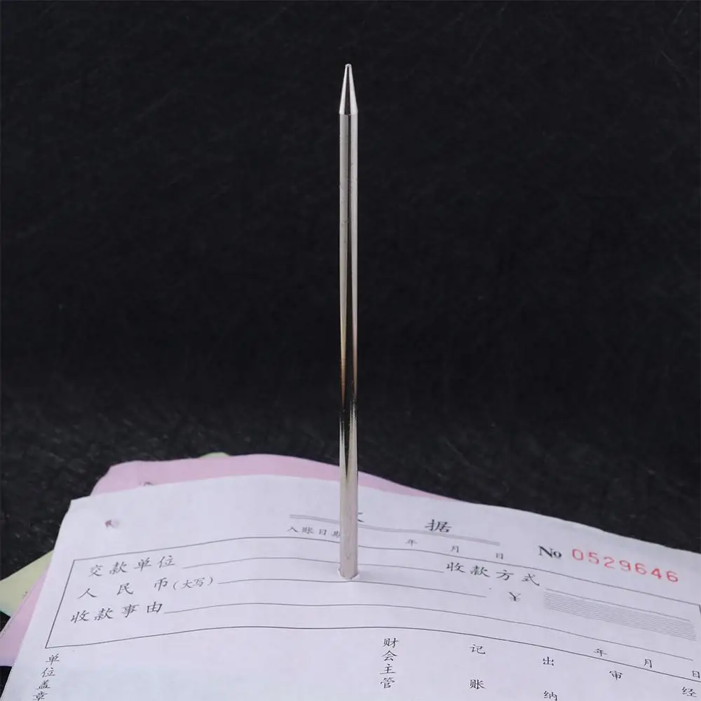 مكتب بار مذكرة الفولاذ المقاوم للصدأ مكتب ورقة حامل استلام سبايك عصا تحقق بيل شوكة قضيب مستقيم