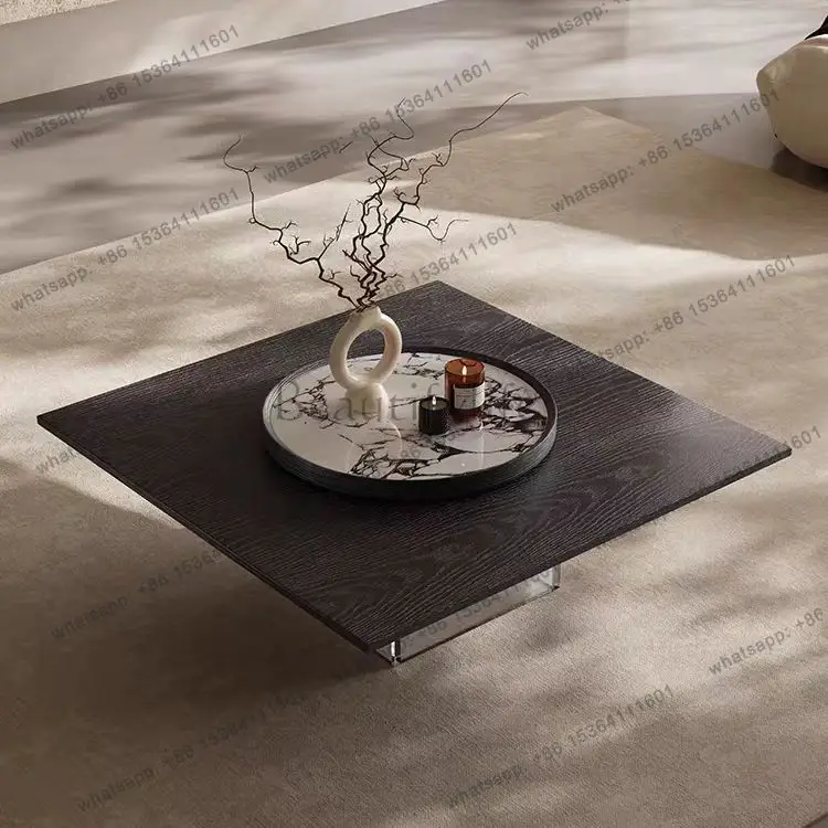 Italian minimalist suspended coffee table senior home living room designer creative square coffee table diameter 90