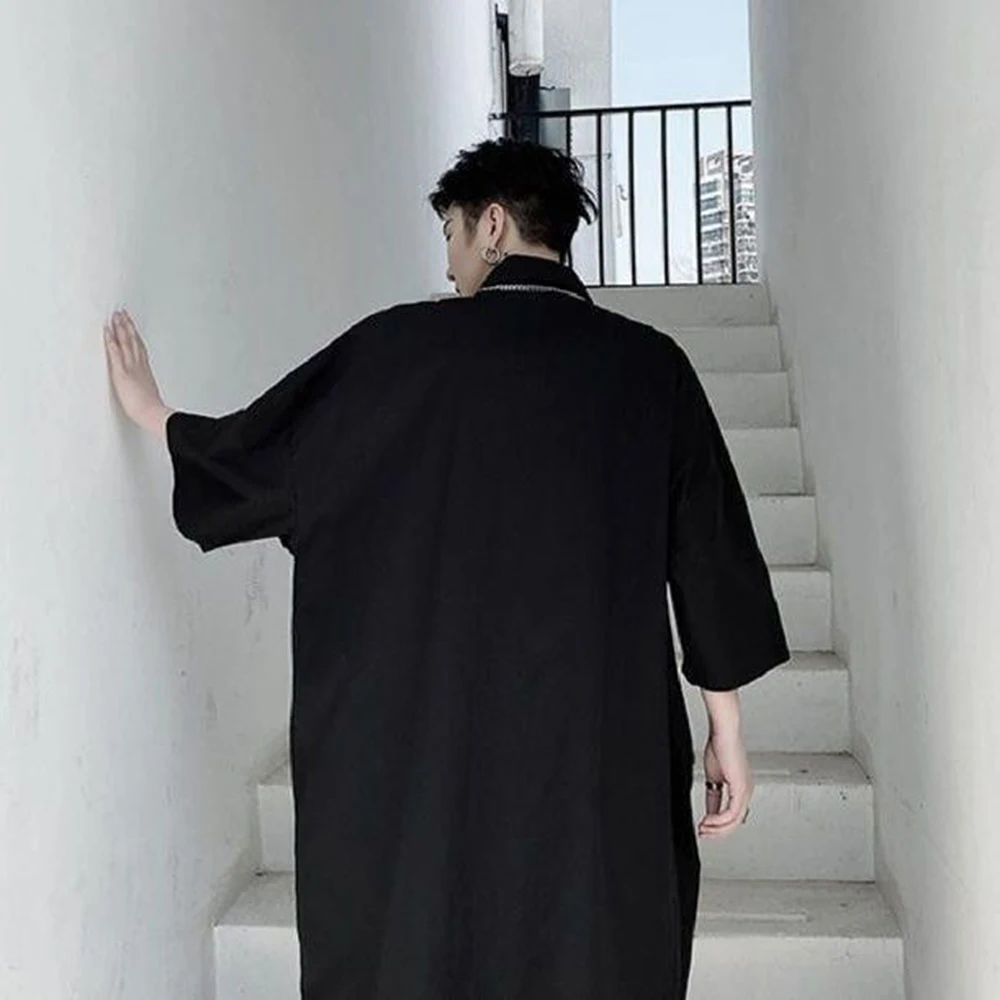 

XS-5XL Summer New Men's Large Pocket Short-Sleeve Shirt American Retro Fashion Trend Street Loose Casual Simple Niche Men's Top