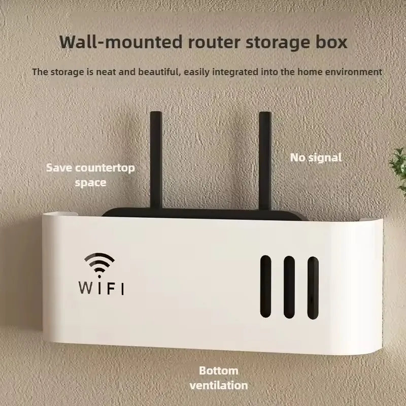 Wall Mount Router Storage Box Wireless WIFI Storage Racks Living Room Organizer WiFi Hider Wall Hanging Rack Headboard Shelf