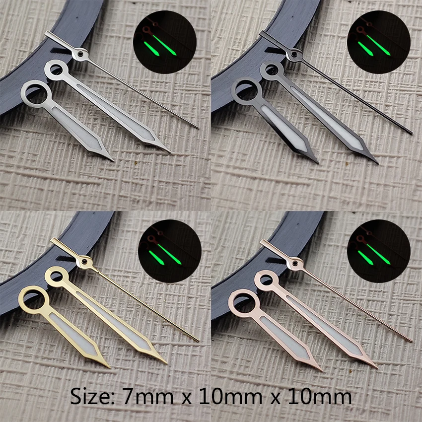 Watch accessorie NH35 Hands C3 green luminous hands silver gold rose gold and black Hands suitable for NH35/NH36/4R/7S movement