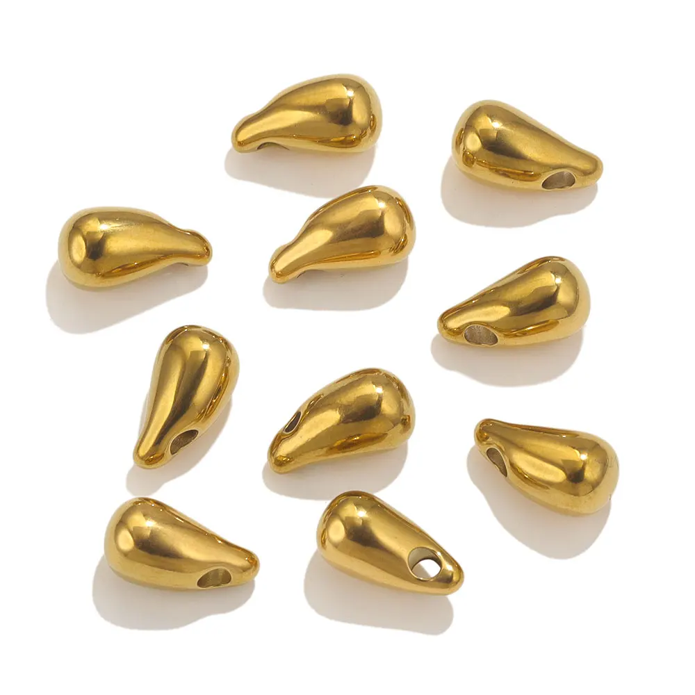 

10pcs Gold Plated Stainless Steel Drop Charms For Earring Bracelets Making Supplies Jewelry Material Craft Parts Jewelry Charm