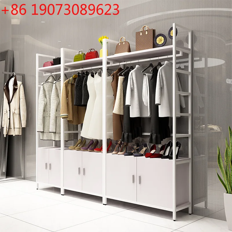 

Household coat rack Wrought iron floor storage hanger Modern simple clothes display rack