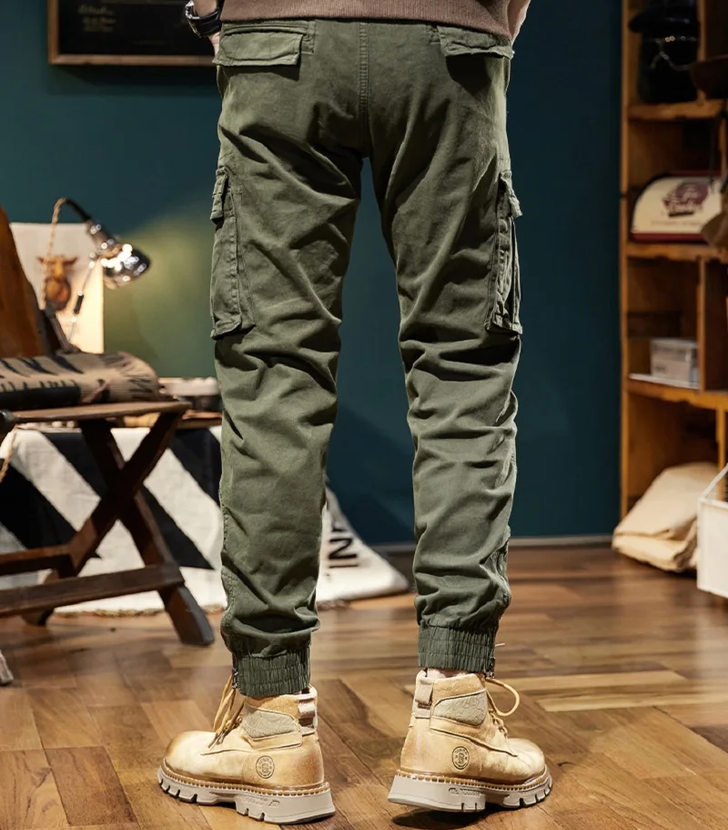 Pantalones Cargo de algodón para hombre, ropa de calle informal a la moda, de secado rápido, estilo militar táctico, para primavera y otoño, novedad