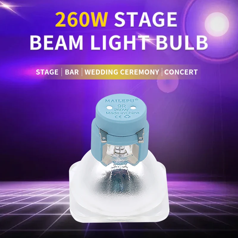 

The 9R light of Mailepu brand 260W mobile head beam bulb is compatible with MSD 9R platinum