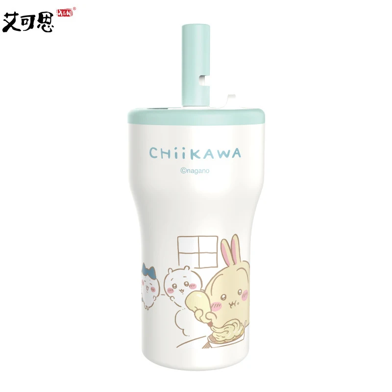 

630 ML Kawaii Chiikawa Insulated Stainless Steel Straw Tumbler Leakproof Travel Coffee Mug Portable Outdoor Water Cup