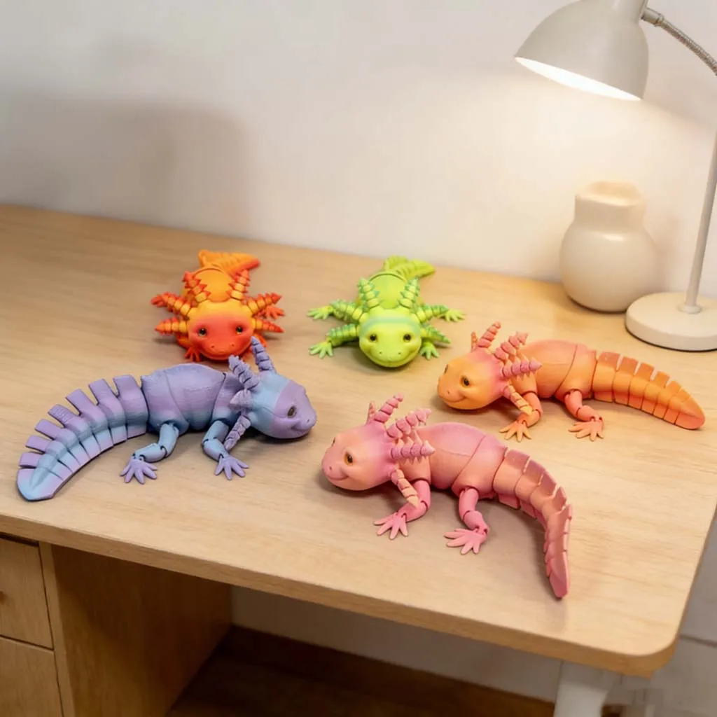 3D-gedruckte Salamander-Statue, flexibles 3D-gedrucktes Tier, bunte Figur-Statue, Geschenke, Valentinstag, 23 cm/9,06 Zoll – Detail 10