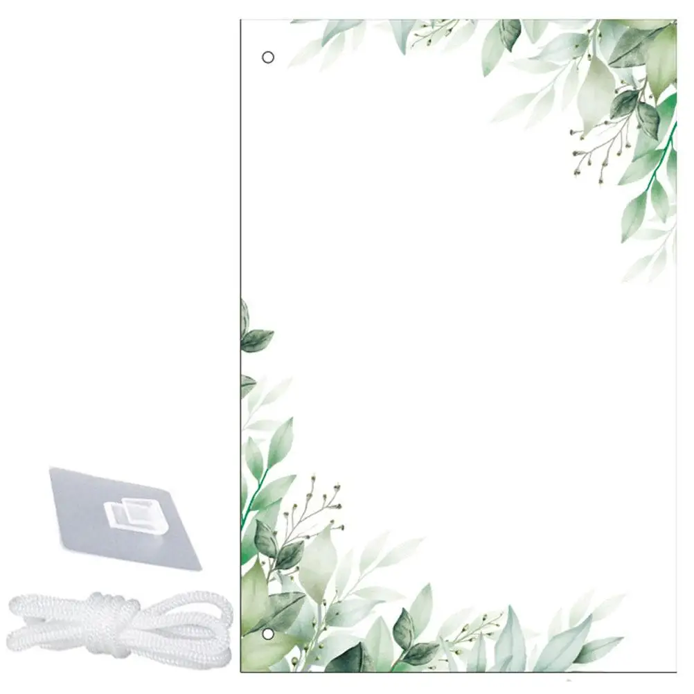

Hanging Acrylic Board Dry Erase Whiteboard Blank Schedule Planning Board Clear Message Green Leaves Writing Pad