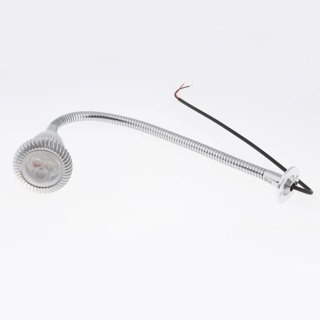 Flexible 12V LED Reading Light Gooseneck Chart Lamp for Boat RV Home Bedside Map Lighting