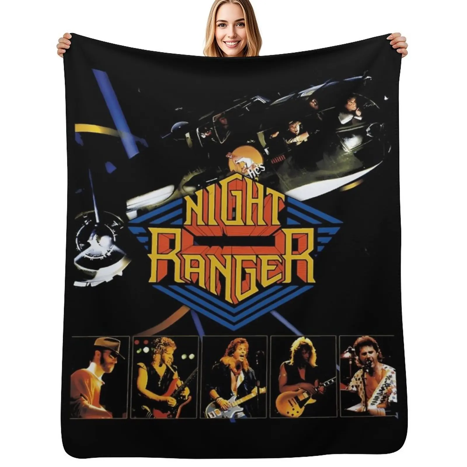 2022 the night ranger tour Throw Blanket Plaid on the sofa bed plaid Luxury St Loose warm winter Luxury Blankets