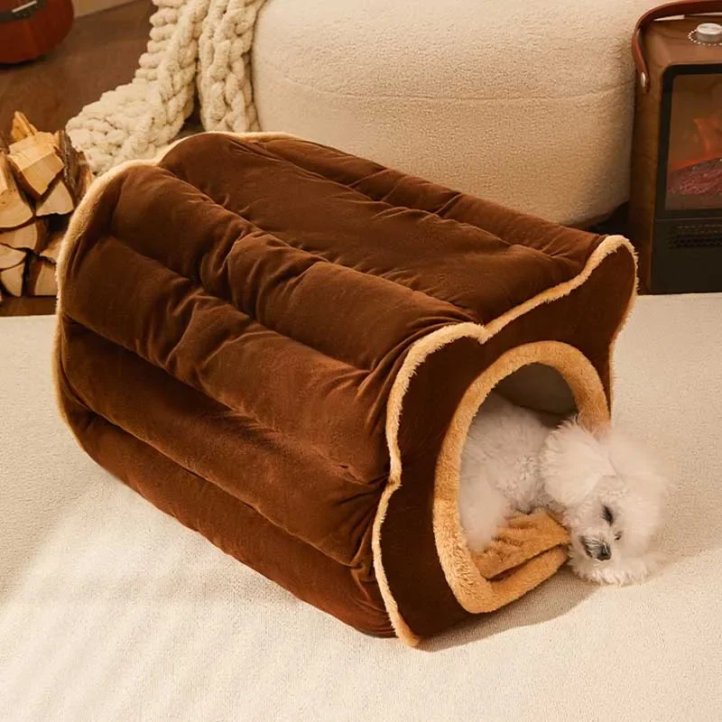 Winter Warm Closed Dog House Small Plush Medium Dog Teddy Nest Villa All Seasons Universal Niche Pour Chien Pet Accessories