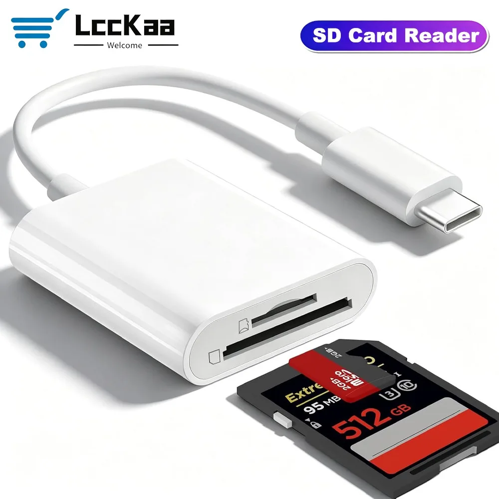 USB C SD TF Card Reader 2 in 1 SD and MicroSD Memory Card Adapter Data Transfer for Macbook Laptop Phone Samsung Huawei XiaoMi