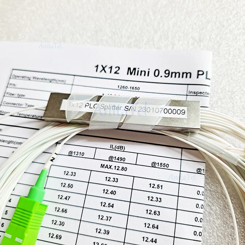 Imagem -03 - Fibra Óptica Divisor 1x12 sc Apc sm 1m Ftth 1:12 Plc G657a1 Pvc 1m