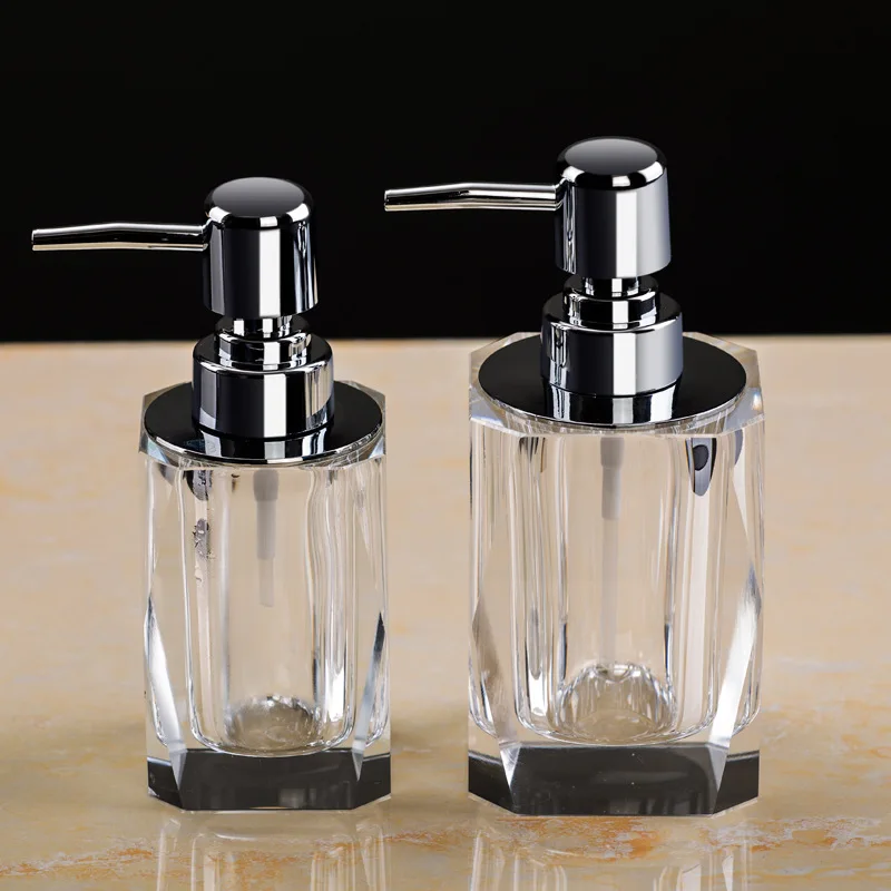 Crystal Shampoo and Shower Dispenser Liquid Soap Dispensers Bathroom Accessories Sets Nordic Style Container Bottle