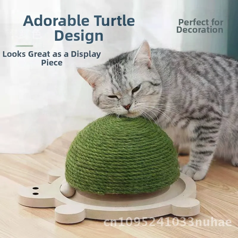 

Turtle-Shaped Cat Scratching Board Wear-Resistant Sisal Funny Cat Toy Relieves Boredom No Crumb Shedding Cute Little & Big