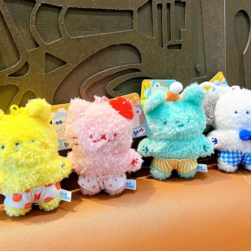 

New Mini Ugly Key Chain Ornaments PP Couple Key Chain Pink/White/Yellow/Green Key Ring Creative