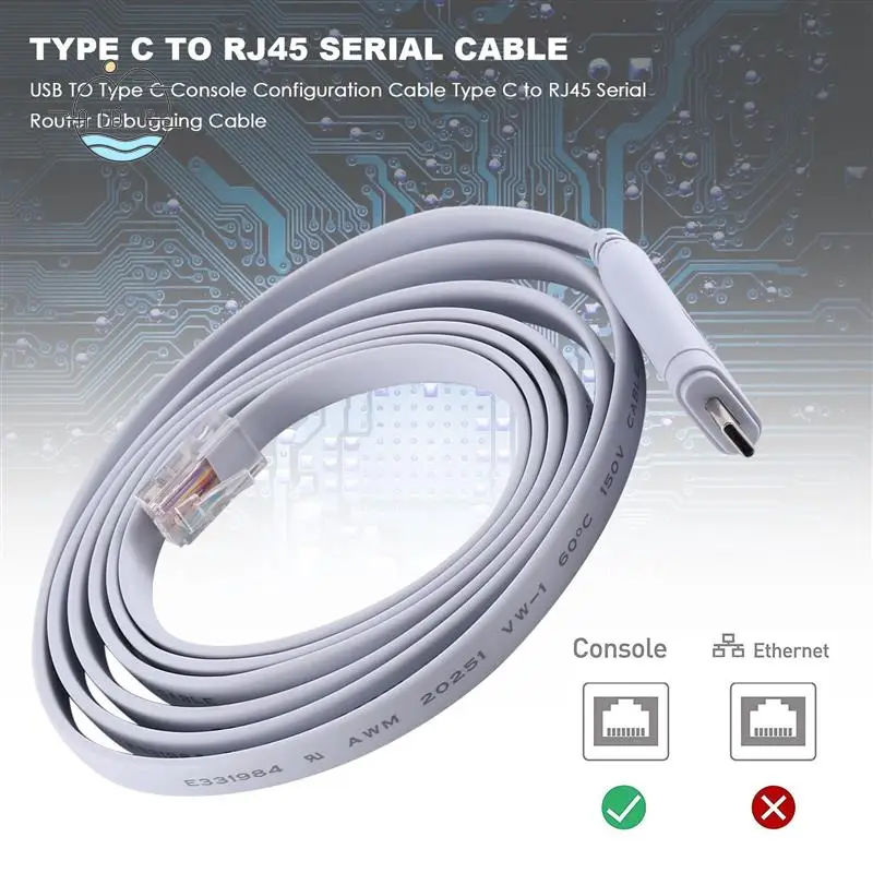 Câble de Configuration de Console AED6-USB vers Type C, câble de débogage de routeur série Type C vers RJ45