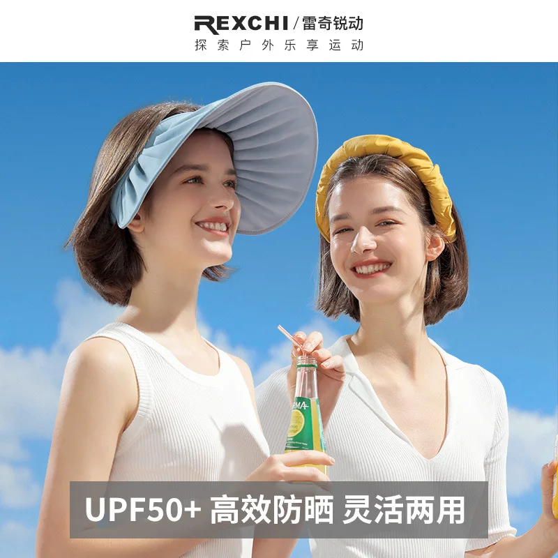 REXCHI Summer Sun Protection Hats UV Protection Beach Sunshade Hats Outdoor Cycling Running Empty Top Sun Hats Shell Hats XMZ261