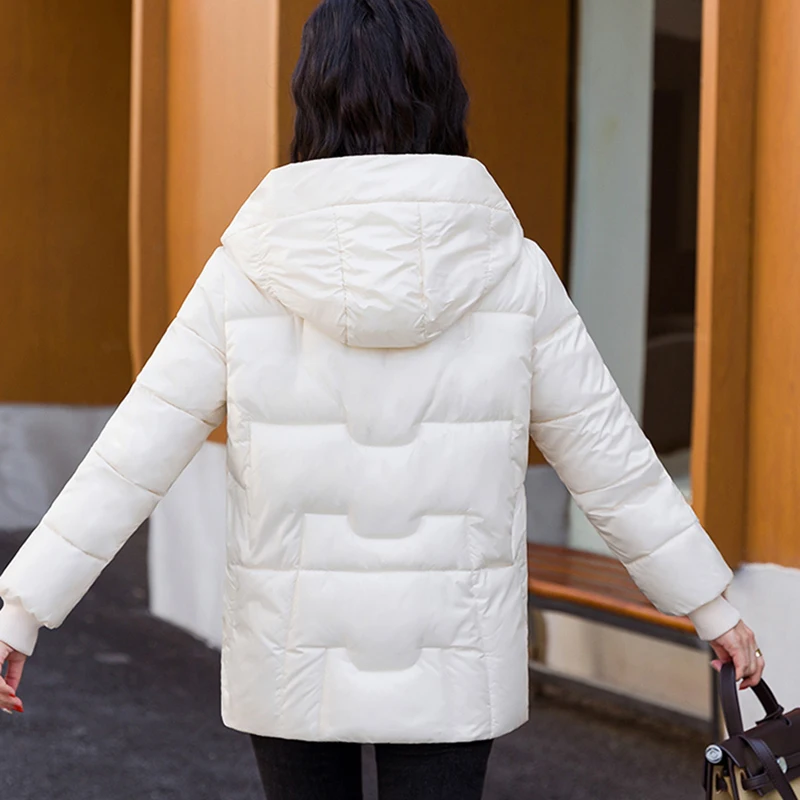 2023 neue Winter Student Unten Gepolsterte Jacke Frauen Kurzen Mantel Koreanische Thicke Lose Mit Kapuze Parka Mode Warme Oberbekleidung Weibliche