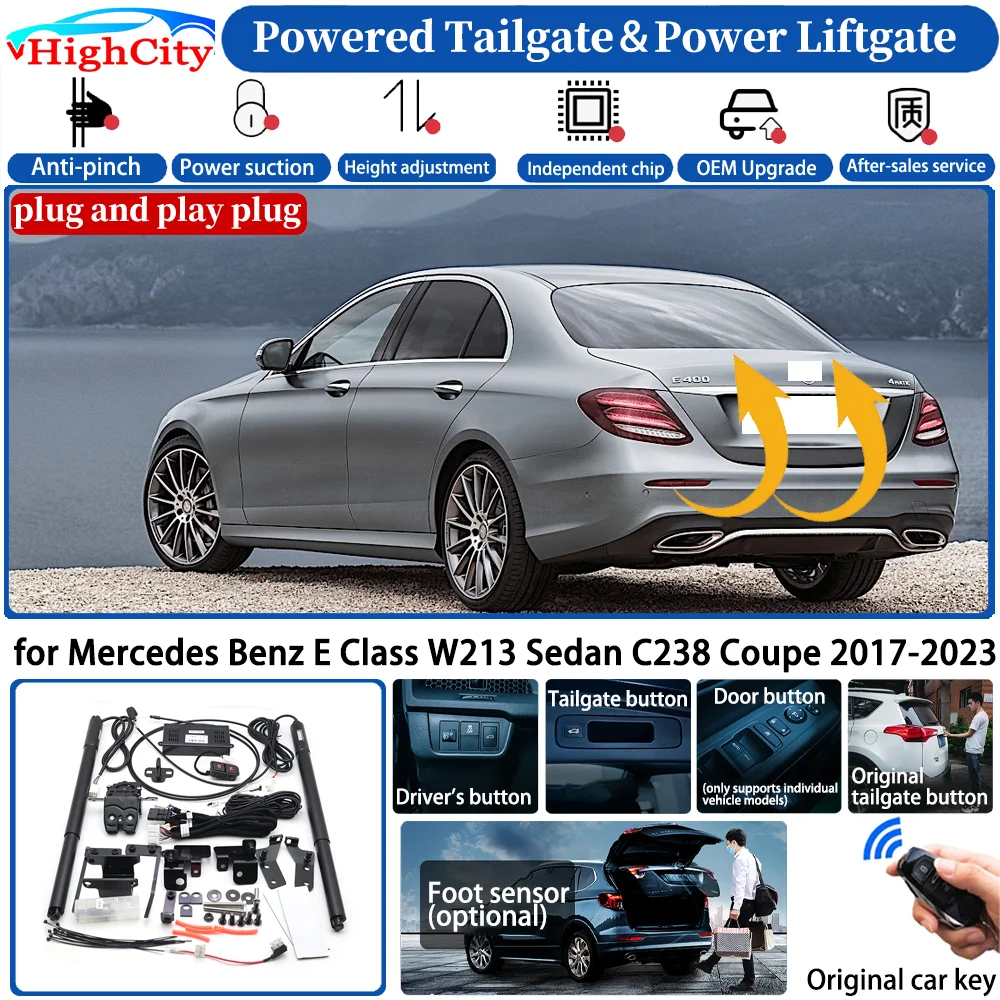 for Mercedes Benz E Class W213 Sedan C238 Coupe 2017-2023 Automatic Smart Powered Tailgate Power Liftgate System Trunk Lift Kit