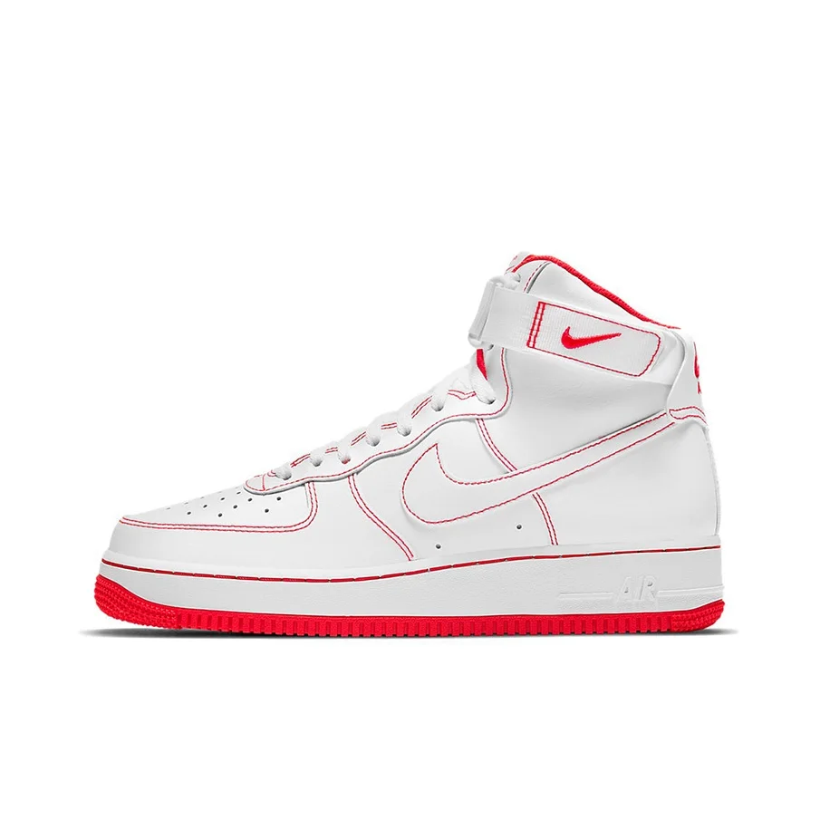 Nike Air Force 1 Skateboard Shoes Men's High Top White/Red CV1753-100