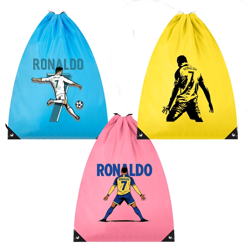

Рюкзак Football Star Ronaldos, милая дорожная сумка, большая вместительная сумка, удобная сумка для покупок в стиле аниме, водонепроницаемая сумка на шнурке