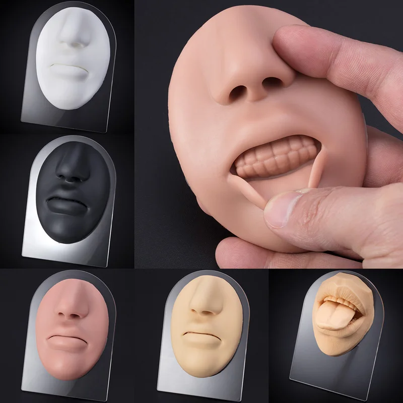 

1pc Soft Silicone Nose Mouth Model Practice Piercing Teaching Tool for Jewelry Display Flexible Simulation Can Be Reused Model