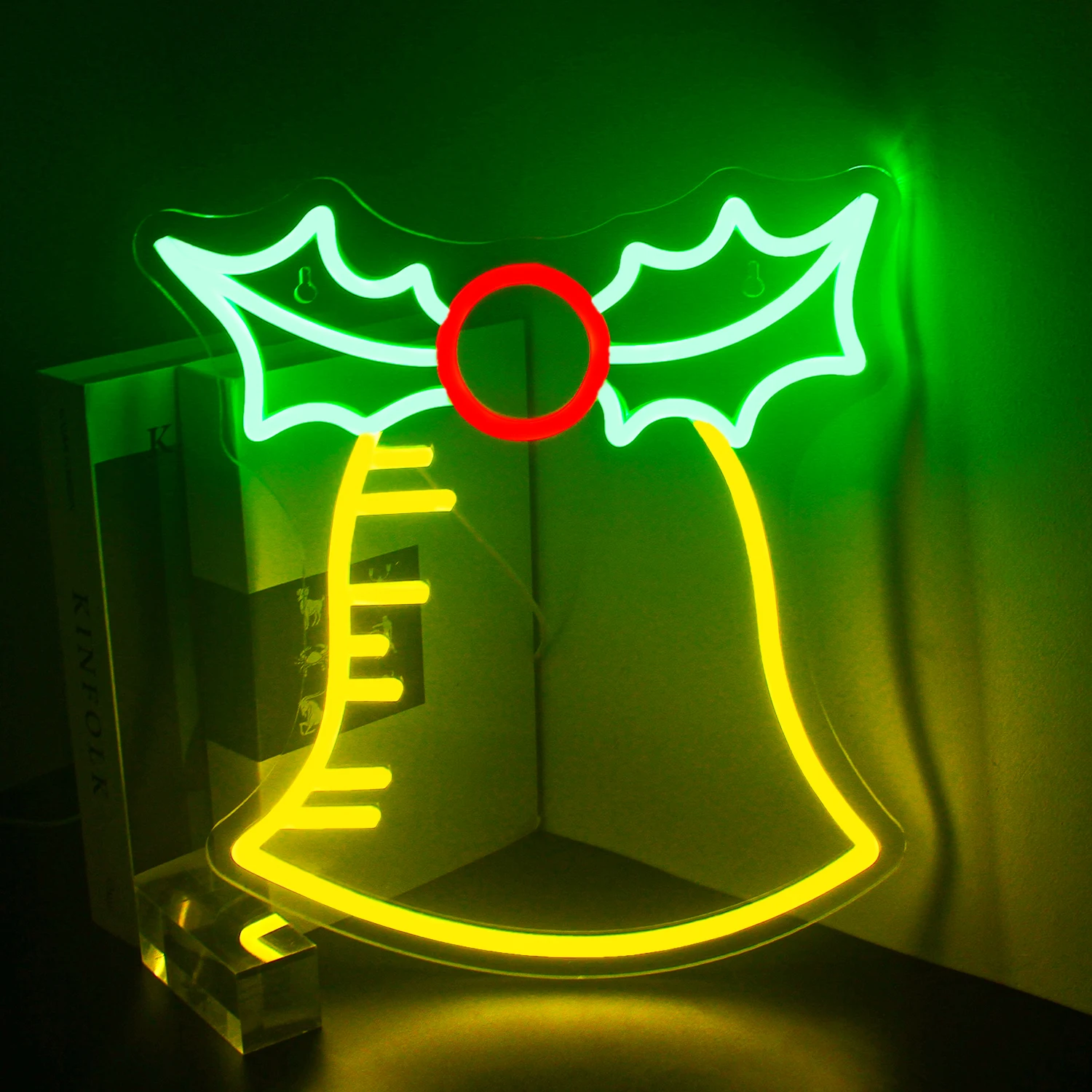 

Bell Merry Christmas Neon Signs for Wall Decor Indoor Living Room Holiday Christmas Decor Neon Sign Bar Party Girl Boy Gift Neon