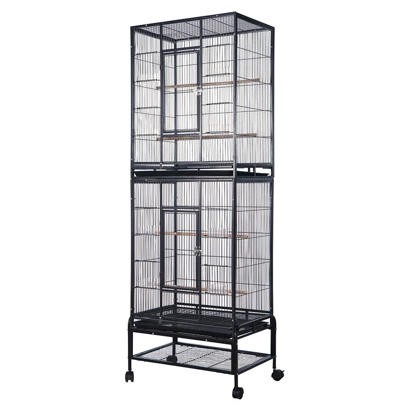 

Double-layer bird cage Parrot cage Household multi-layer vertical grid Parrot bird cage Large space Splash-proof cabinet Parrot
