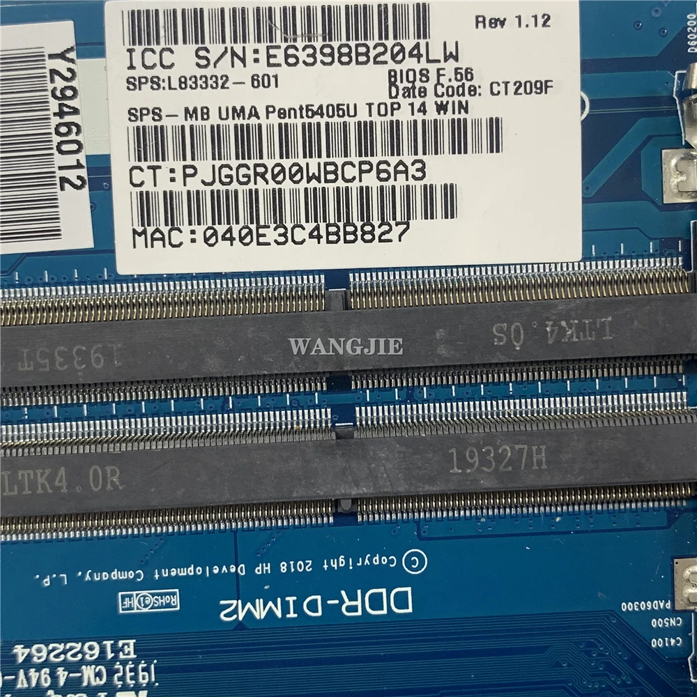 

6050A3155401-MB-A01 для ноутбука HP 240 G7 14-CF, материнская плата с процессором Pent5405U UMA L83332-601 L83332-001, 100% полностью протестирована