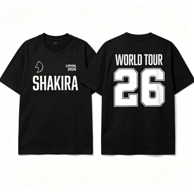 Retro Tee Tour Jersey Style Print 2026 Unisex Tshirt Front Wolf Icon Artist Name Back World Tour 26 Graphic Loose Short Sleeve
