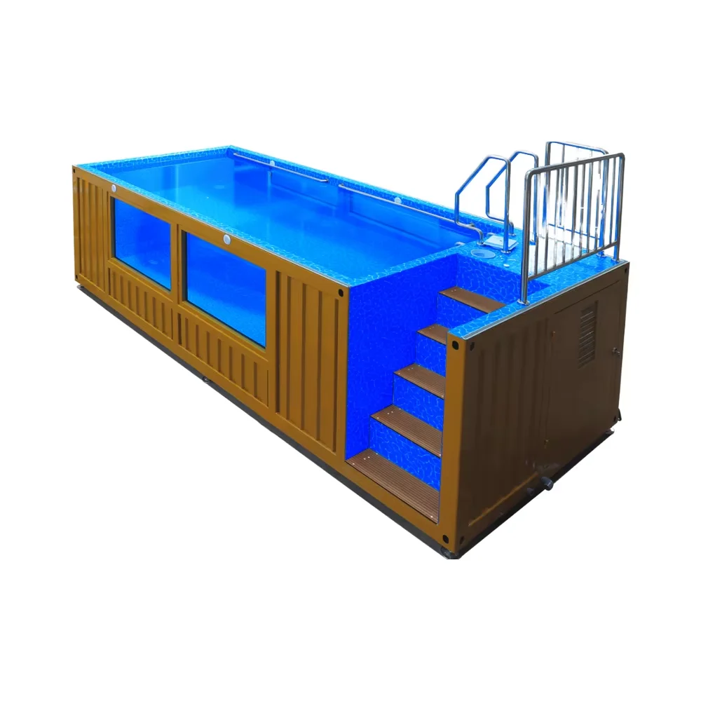 40FT Above Ground Prefab Pool 20FT Container Pool Shipping Container Inground with Wood Plastic Composite