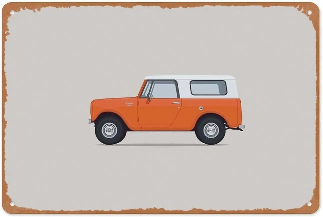 Vintage Metal Sign - International Harvester Scout 800-8x12 Inch Wall Art for Garage, Man Cave, Game Room, Coffee House Or  sign