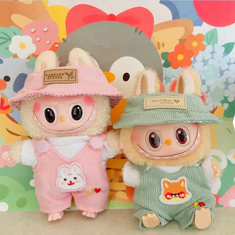 17cm Doll Fashion Set Labubu Cute White Shirt Hat Animal Clothing Fox Penguin Rabbit Clothing Accessories Toy Gifts In Stock