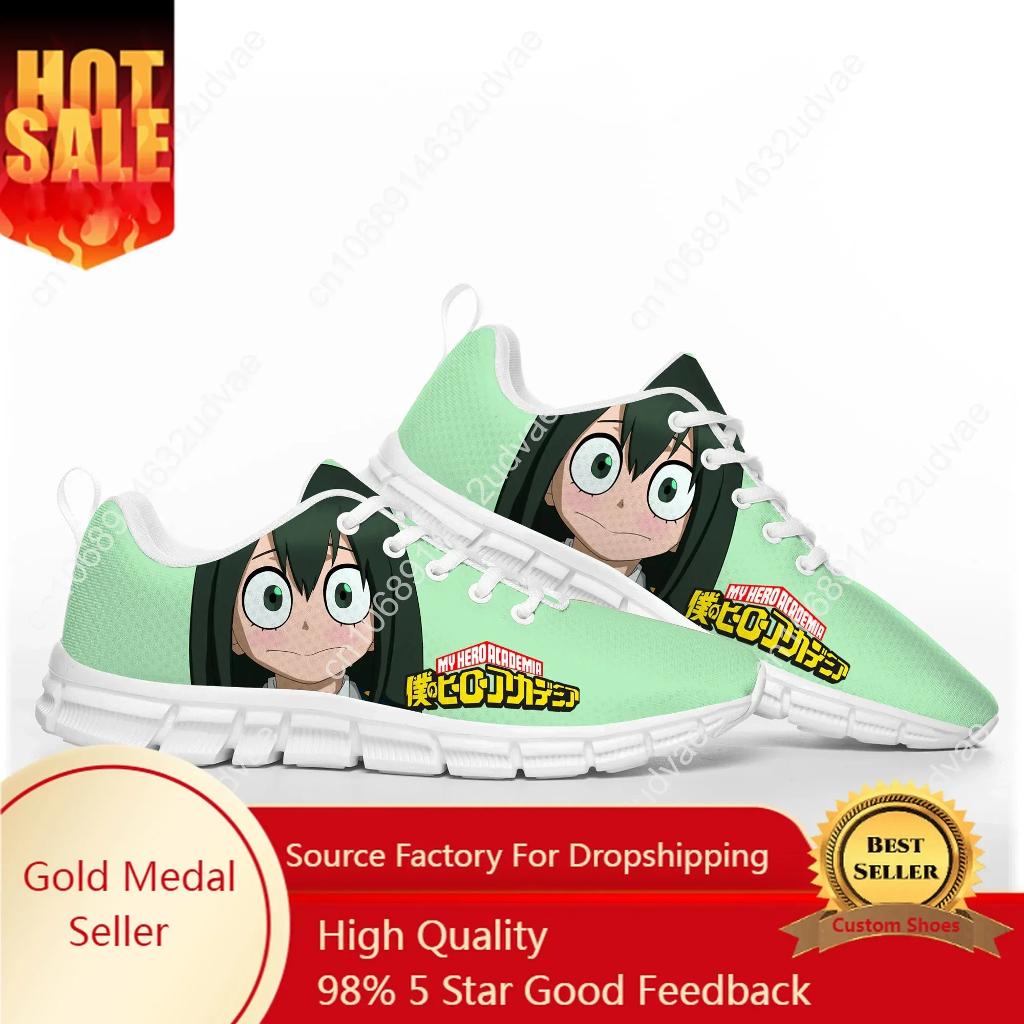

Asui Tsuyu My Hero Academia Sports Shoes Mens Womens Teenager Comfortable Sneakers Casual Custom High Quality Couple Shoes