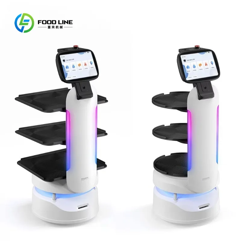Customized Commercial AI Food Delivery Robot 3-Tray Auto Navigation Obstacle Avoidance for Restaurant Hotel Catering
